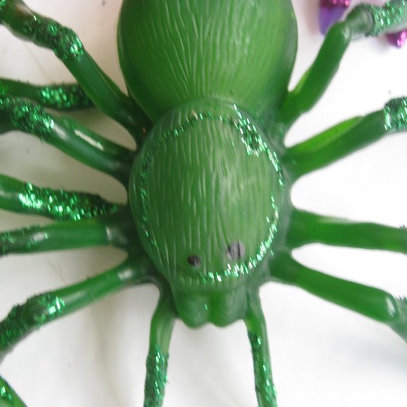 2 Halloween 12 Spider String Lights Blow Mold Decorations 11 ft & 2 Orange Minis - Picture 4 of 16